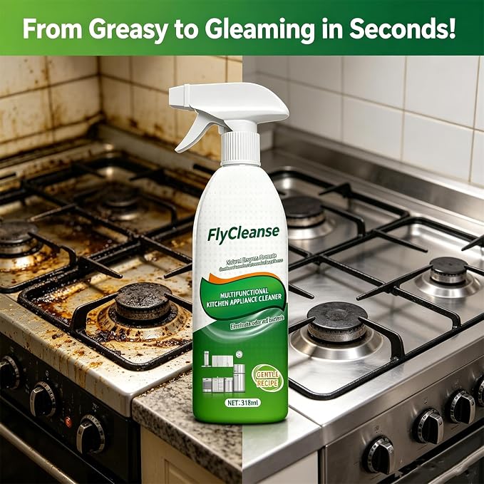 Heavy Duty Oil Stain Remover, Multi-Purpose Kitchen Cleaner For Cooktop, Grease, Stove, Oven, Vent Hood, Grease Remover For Appliances (1PCS, 318ml)