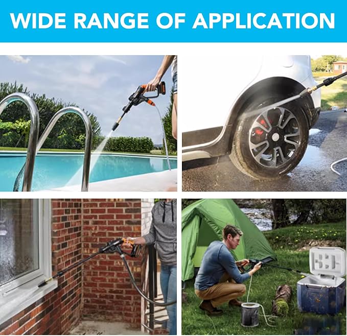 Pressure Washer Tips Turbo Nozzle 4000 PSI 360° Rotating Spray Turbo with 1/4” Quick Connector and 4500 PSI Pivoting Coupler,7 Spray Nozzles Tips Kit Multiple Degrees
