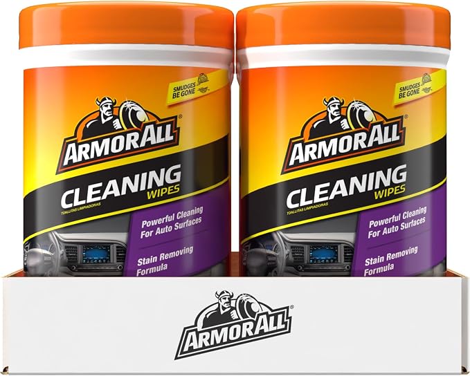Armor All Car Cleaning Wipes, 90 Count Canister, Car Wipes | Lint-free car dashboard cleaner for dashboards, vinyl, clear plastics, carpet and fabric; not for glass or leather
