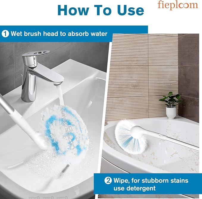 Tub Tile Scrubber Brush with 48" Long Handle, 2026 Version 1 Pc Non-Scratch Soft Tub Mop, All-in-One Adjustable Bathroom Brush for Bathtub, Shower, Sink, Faucet, and Wall Tile(1)