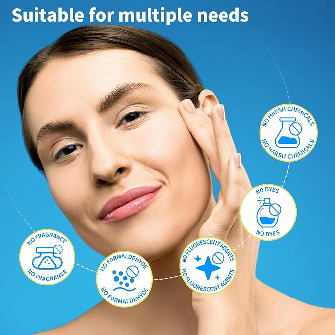 Matern'ella Clean Face Towels Disposable Facial Washcloths Hanging 166 Cts | Thickened Dry Wipes Facial Cleansing Makeup Remover Soft Face Towelettes for Sensitive Skin Unscented 100% Plant-based