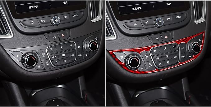 Real Carbon Fiber Trim for Chevy Malibu 9th Gen Accessories | for 2016-2024 Central Console Button Panel Trim Sticker Interior Thick Overlay Decal