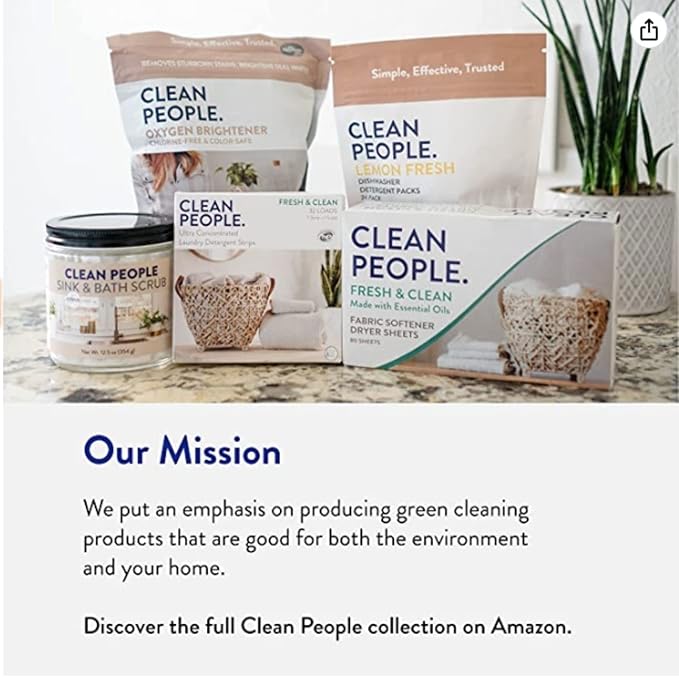 THE CLEAN PEOPLE Sink & Bath Scrub - Gently Scrub Away Tough Stains, Grease & Grime, Buffs Scratches & Eliminates Odors - 2 Pack, Citrus Scent