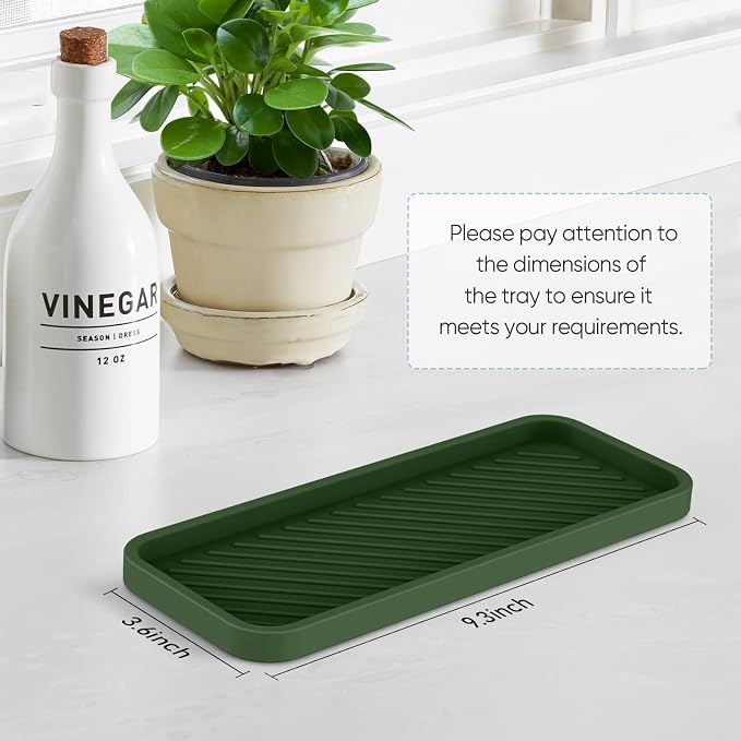 EG-SIPRO Kitchen Sink Organizer Tray,Sponge Holder for Kitchen Sink Bathroom Counter Tray Sponge Caddy Silicone Soap Holder for Soap dispenser, Bottle, Dishwashing Accessories(2-pack)