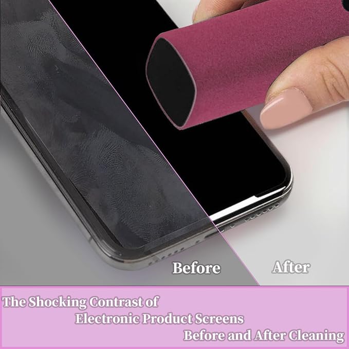 3 Pcs Car Screen Cleaner Accessories, Hatstart Electronic Touch Screens Cleaning Kit for LCD Display TV Laptop Computer Tablet PC Flat Screens, Works with iPhone iPad MacBook Pro - Hot Cute Pink