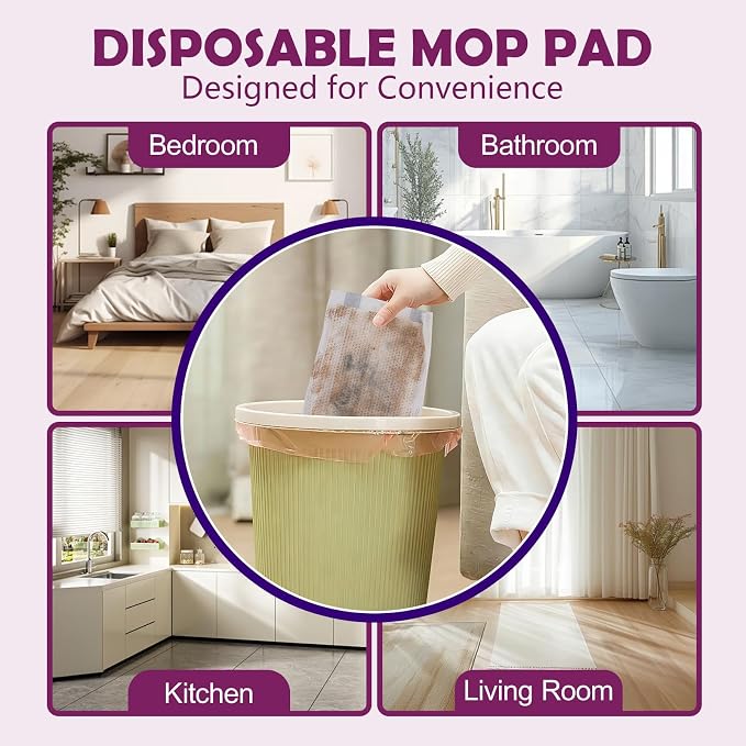 Mopping Pad Refill Compatible with Wet Jet Mop, Disposable Multi Surface Wetjet Hardwood Floor Cleaner Spray Mop Pads Refills, Thickness & Absorbent (60)
