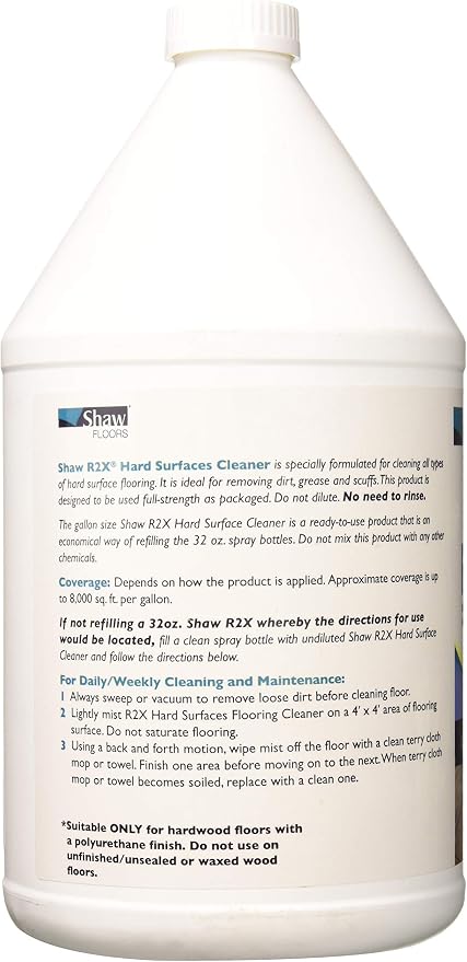 Shaw Floors R2X Hard Surfaces Flooring Cleaner Ready to Use No Need to Rinse Refill 1 Gallon