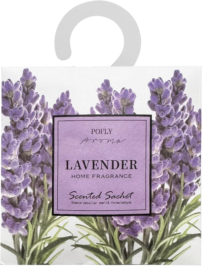12 Pack Lavender Scented Sachets, Air Freshener for Home&Small Spaces | Hanging Sachet Bags with Retractable Hook; Closet Deodorizer & Odor Eliminator for Drawers, Shoe Cabinets, Cars & Luggage