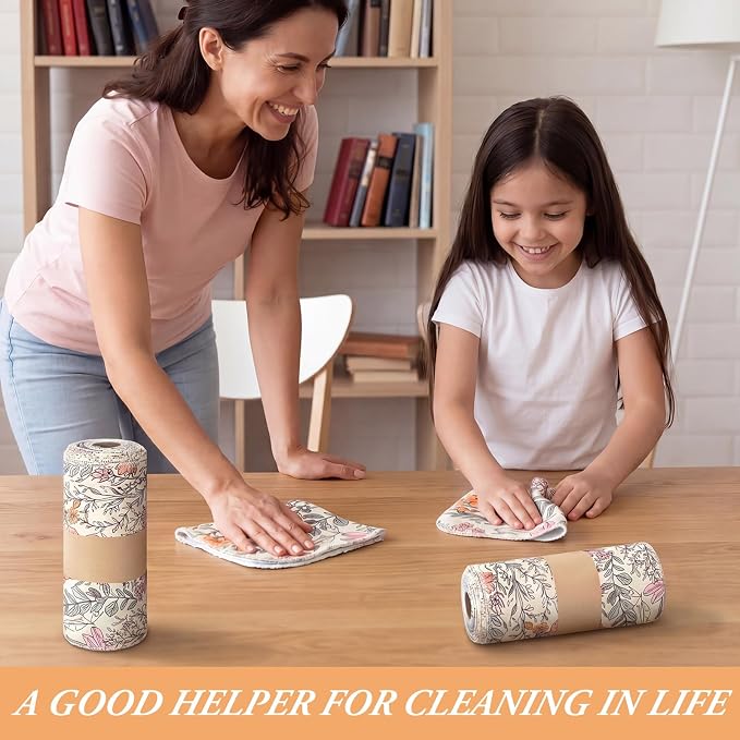 Reusable Cleaning Cloths Washable Cotton Kitchen Dish Towels for Home Party Supplies Bulk, 9.84x11.81in(36 Pack,Cute Wildflower)