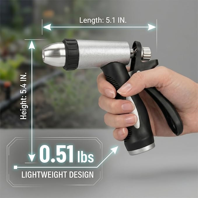 GREEN MOUNT Heavy Duty Hose Nozzle, High Pressure Water Nozzle for Garden & Car Wash, 2-Pack