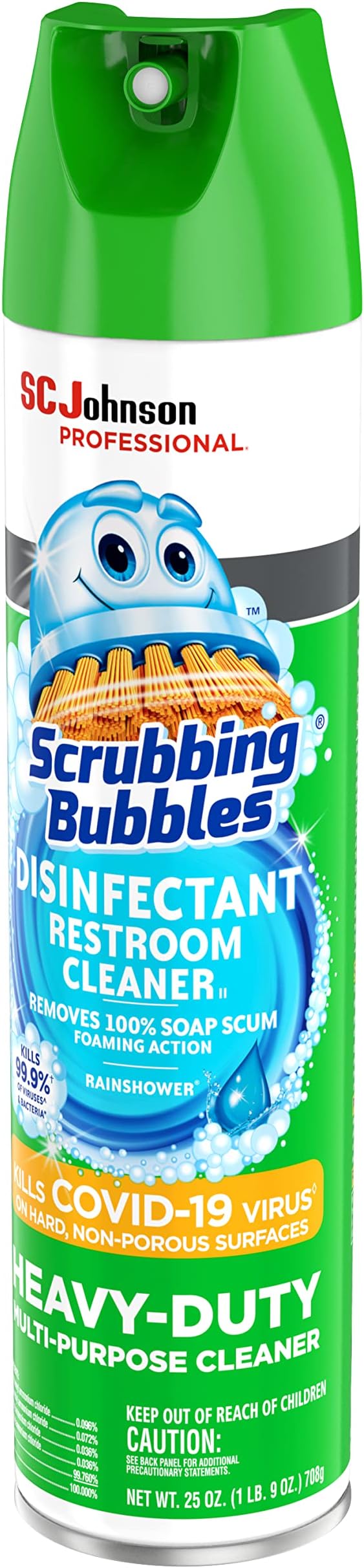 SC Johnson Professional, Scrubbing Bubbles Multi-Purpose Bathroom Cleaner Disinfectant Aerosol, 25 Fl Oz Pack of 12