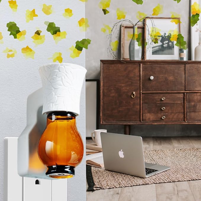 Blank Plug in Air Freshener Polarized Wall Plug Oil Diffuser for DIY Characteristic Home Scent from Natural Essential Oil, EO+Water, Fragrance Refill (White 1 Set)