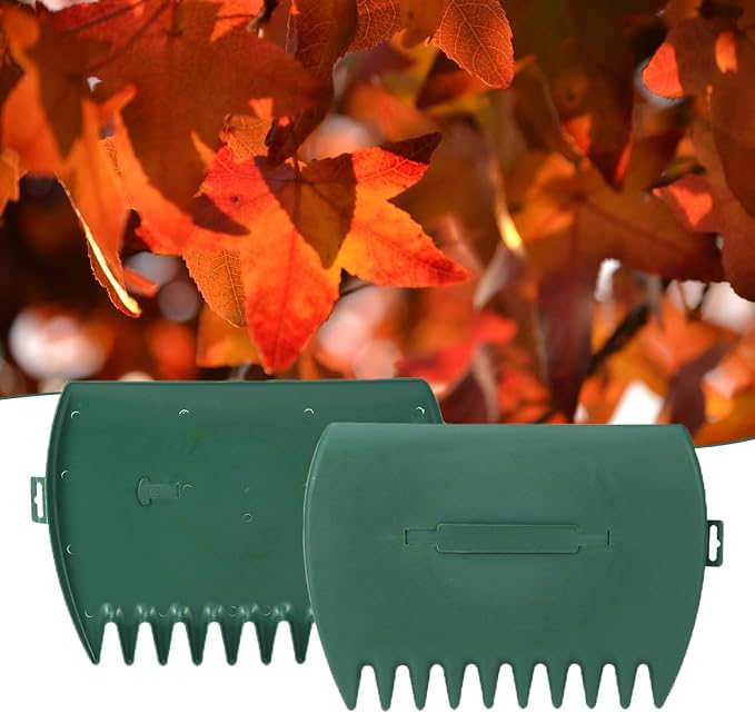 Ragyzity Leaf Scoop Leaves Grabber, 2pcs Handheld Hazelnut Leaf Scoop, Garden and Yard Leaf Scoops Hand Rakes, Plastic Garden Hand Rake Large Leaf Grabber Picking Up Yard Leaves, Grass Clippings