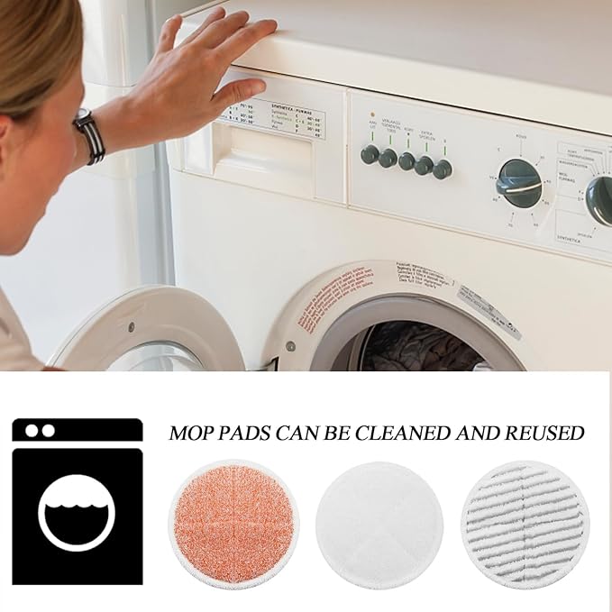 Spin Wave Mop Pads Fit for Bissell Spin Wave 20399 23157 23159 2039A 2124A 20393 2039T 2039W 20391 20395 2307 2315A Heavy Soft Scrubby Pads for Hardwood Floor Cleaning Replacement Pads(12Pack)