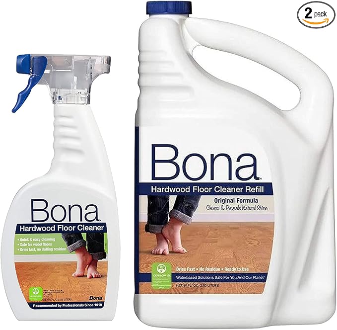 Bona Hardwood Floor Cleaner, Original Formula, 96 Ounce Refill, Plus Bonus 22 Ounce Spray