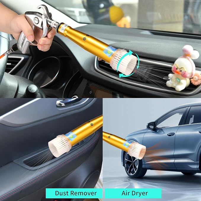 GOCCIDA High Pressure Car Cleaning Gun Air Blow Gun for Car Detailing | Tornado Dry Cleaning Gun Pro Auto Detailing Tool Quickly Removes Surface Dirt and Dust Air Gun Works with Air Compressor