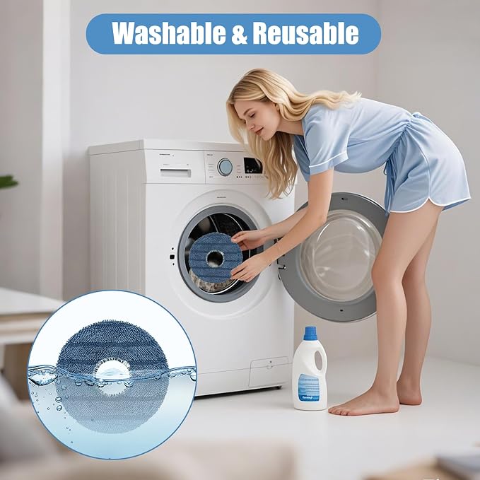 12-Pack C20 Omni Accessories Mop Pads - Washable & Reusable Microfiber Cloths Compatible with eufy C20 Omni Robot Vacuum Cleaner
