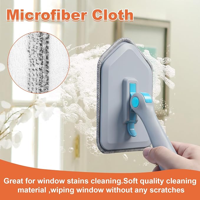 Long Handled Scrub Brush for Shower,3-in-1 Cleaning Brushes with 3 Different Function Cleaning Heads Brush for Shower Cleaning Bathroom Kitchen Walls Tub Tile (Grey)