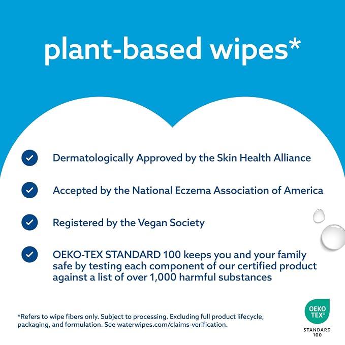 WaterWipes Sensitive+ Newborn & Baby Wipes, 3-In-1 Cleans, Cares, Protects, 99.9% Water, Unscented & Hypoallergenic, 180 Count (3 Packs)