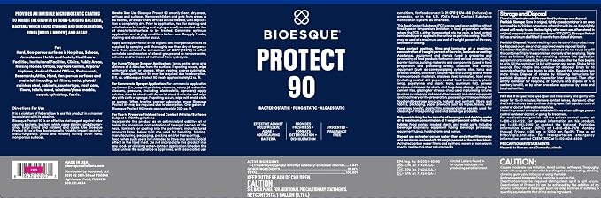Bioesque Protect 90, Bacteriostatic, Fungistatic, Algaestatic Formula, Effective Against Mold, Mildew, Algae, & Odor Causing Bacteria, 1 Gallon (Pack of 1)