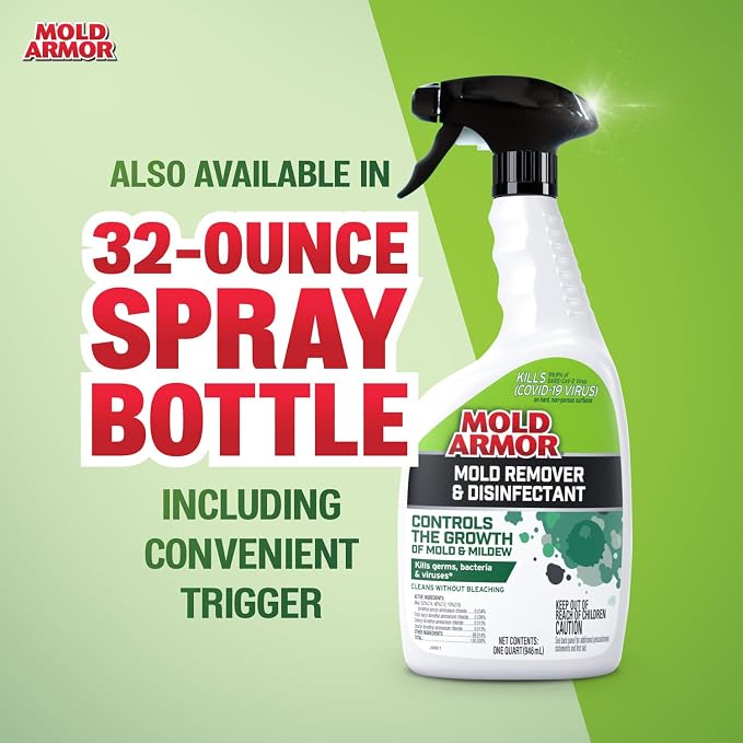 Mold Armor Mold Preventer, Disinfectant and Flood Cleanup, 1 gal., Control & Prevent the Growth of Mold and Mildew, Cleans without Bleaching, Ready to Use