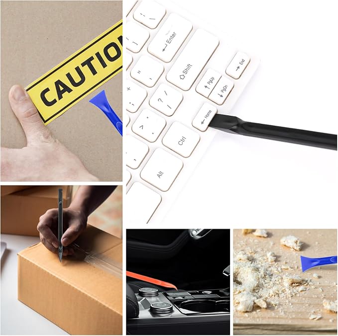 Carbon Fiber Plastic Scraper, 9 PCS Small Scraper Tool Plastic Scraper Tool Multi-Purpose Scraper Pen-Shaped Scraper Tool Non-Scratch Cleaning Tool for Tight Spaces, Kitchen, Crevices, Food, Paint