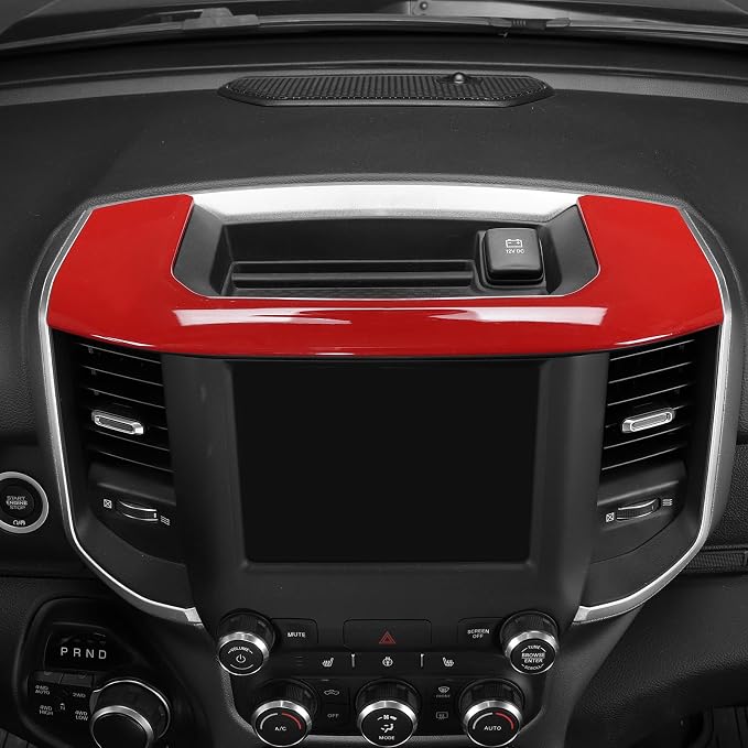 for RAM Center Dashboard Storage Bin Trim Cover Fit for RAM 2018-Present Red Interior Accessories