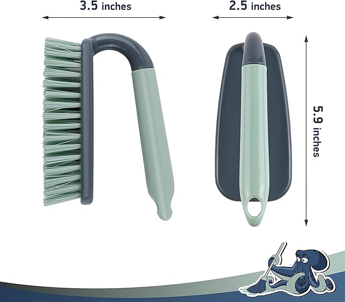 Scrub Brush | Shower Cleaning Brush | Comfort Grip & Stiff Flexible Bristles | Ideal for Cleaning Bathroom, Shower, Kitchen, Sink | Bristle Brush for Household Use, 1 Pack