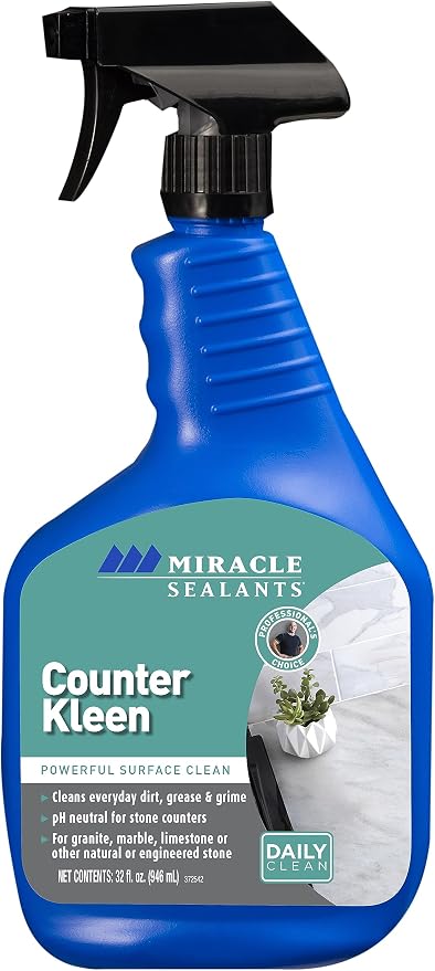 Miracle Sealants Counter Kleen Spray for Granite, Marble, Quartz & Stone Countertop Cleaner Streak-Free, pH Neutral Cleaner, 32 oz