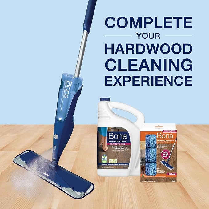 Bona Hardwood Floor Cleaner Refill - 128 fl oz - Unscented | Refill for Bona Spray Mops and Spray Bottles - Residue-Free Floor Cleaning Solution for Wood Floors