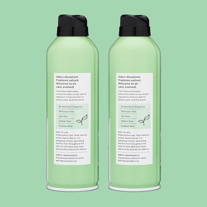 Fresh Wave Original Air Freshener Spray, 8 oz, 2-Pack Room Odor Eliminator | Non-aerosol fine mist, Plant oil formula, Paraben- and phthalate-free, Bathroom and pet area safe, Fabric and furniture use