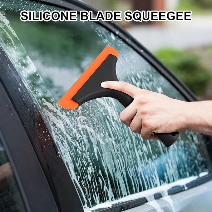 SetSail Shower Squeegee for Glass Doors, Small Squeegee for Shower Glass | Mini Silicone Squeegee for Window Cleaner Tool Bathroom Squeegees for Car Window Cleaning, 2 Pack