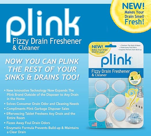 Plink PLM01B Garbage Disposal Freshener and Cleaner 4-Pack with Plink PDF01B Fizzy Drain Freshener and Cleaner Tabs