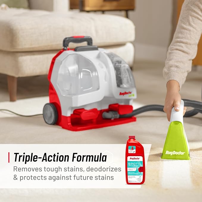 Rug Doctor Pet Portable Spot Cleaner, 2X Suction Power, Lightweight Pet Carpet Cleaner Machine, Pro-Grade Power Removes Stains & Odors from Rugs, Carpets And Upholstery | Dual-Action Pet Tool Picks Up Pet Hair and Removes Stains and Odors, Wheels and R...