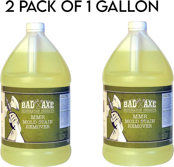 Bad Axe MMR Instant Mold Stain and Mildew Stain Remover - Professional Strength, Contractor Grade Cleaning Solution, Professional Quality Formula, Odor Removal, 1 Gallon (2)