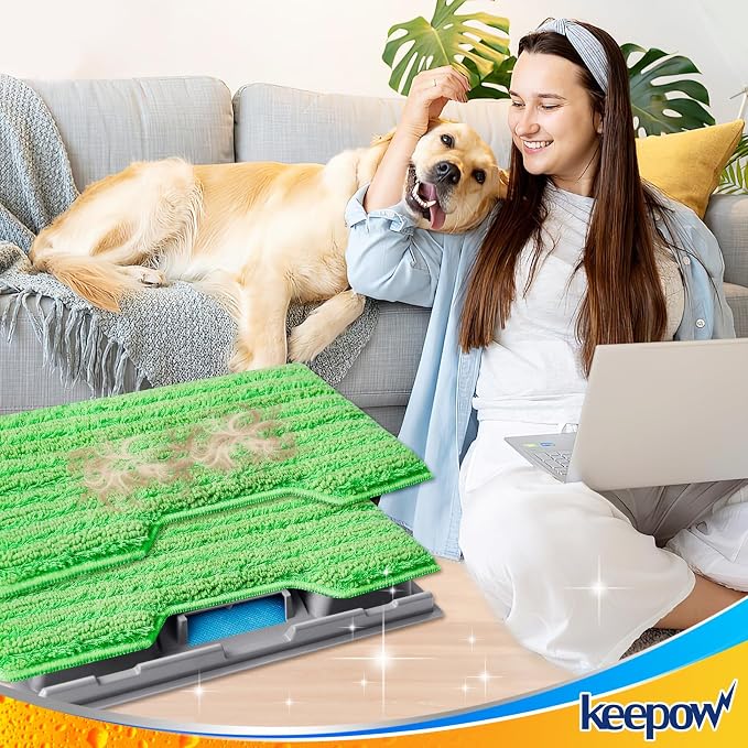 KEEPOW Reusable Replacement Pads Compatible with Shark Vac Mop Pads VM252 | Mop Pads Refills VM401 VM180 VM200 VC205 VM250 QM250 VM190, Hardwood Floor Mop Pad with Upgraded Dirt Chamber (1+2+3 Pads)