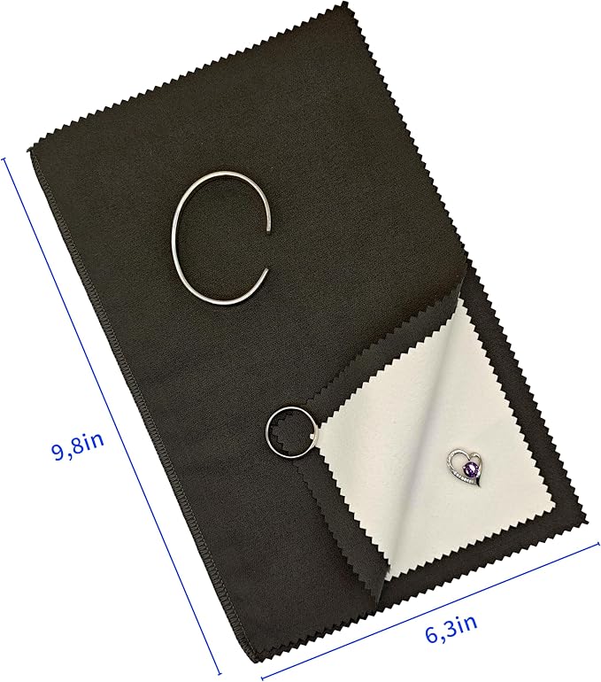 2pcs Jewelry Cleaner&Polishing Clothb for Ring,Earring,Watch and Coins Care | Sterling Silver Gold Platinum Tarnish Remover,Non-Toxic Eco Friendly,Jewelry Cleaning Cloth