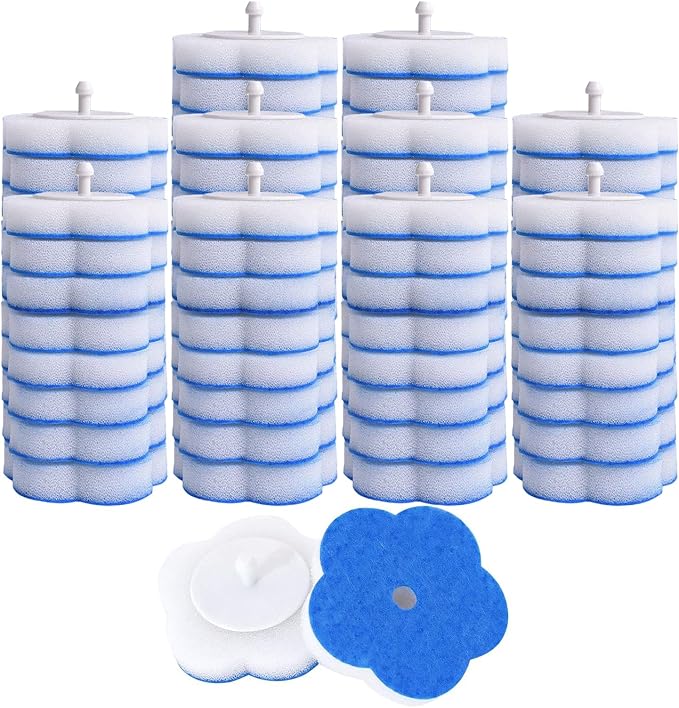 Topo Bear Toilet Bowl Wand Refills 80 Pcs Disposable Toilet Brush Cleaning Sponges Heads Not Compatible with Other Wand