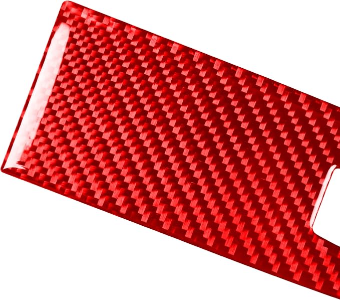 Red Real Carbon Fiber Trim for Ford Mustang Accessories | for GT Shelby 2005 2006 2007 2008 2009 Window Lift Switch Panel Cover Interior Thick Overlay Decal