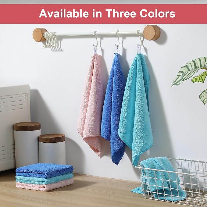 JOYMOOP Microfiber Cleaning Cloths, 11.8" x 11.8" Pink Reusable Kitchen Towels, Lint-Free Cleaning Rags, Super Absorbent Cleaning Cloths for Kitchen, Car, and Household Cleaning, 18 Packs