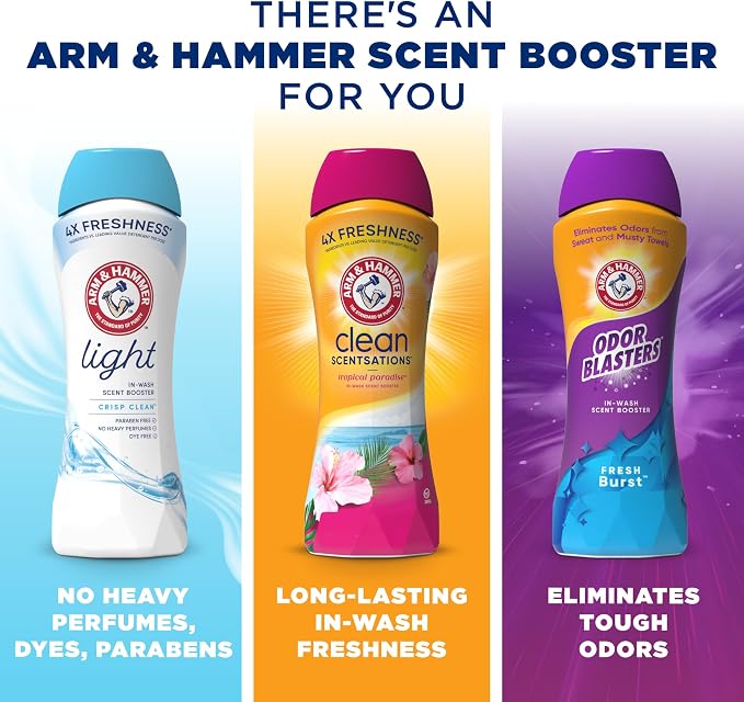 Arm & hammer In-Wash Scent Booster, Tropical Paradise, 24 oz | In-Wash Laundry Fragrance, Tropical Paradise Scent, Lasting Freshness for Clothes and Towels, Laundry Additive
