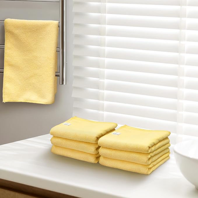 Simple Houseware 16" x 24" Microfiber Cleaning Towels, Heavy Duty 3 Pack | 325 GSM Reusable for Home, Kitchen and Car