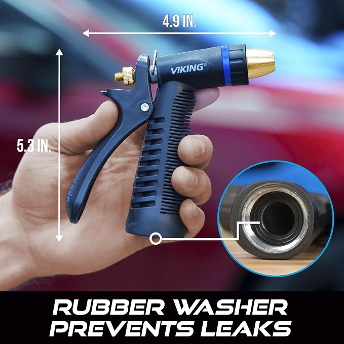 VIKING Hose Nozzle, Garden Hose Nozzle, Adjustable and Heavy Duty for Washing Car, Watering Plants, Washing Pets, and Home Use (Pack of 6)