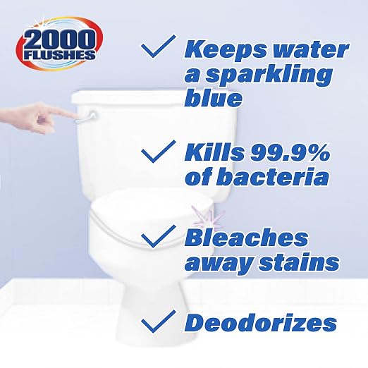 2000 Flushes Blue Plus Bleach Automatic Toilet Bowl Cleaner, 3.5 OZ TWIN-PACK (PACK OF 1), Net Weight: 7 Ounce