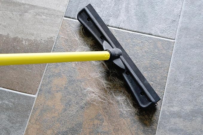 FURemover Pet Hair Removal Rubber Broom, 58" Telescopic Handle | Multi-Surface Rubber Broom with Built in Squeegee Edge, Sweeps up Fur, Hair, and Debris on Tile, Wood, Vinyl, and Carpet