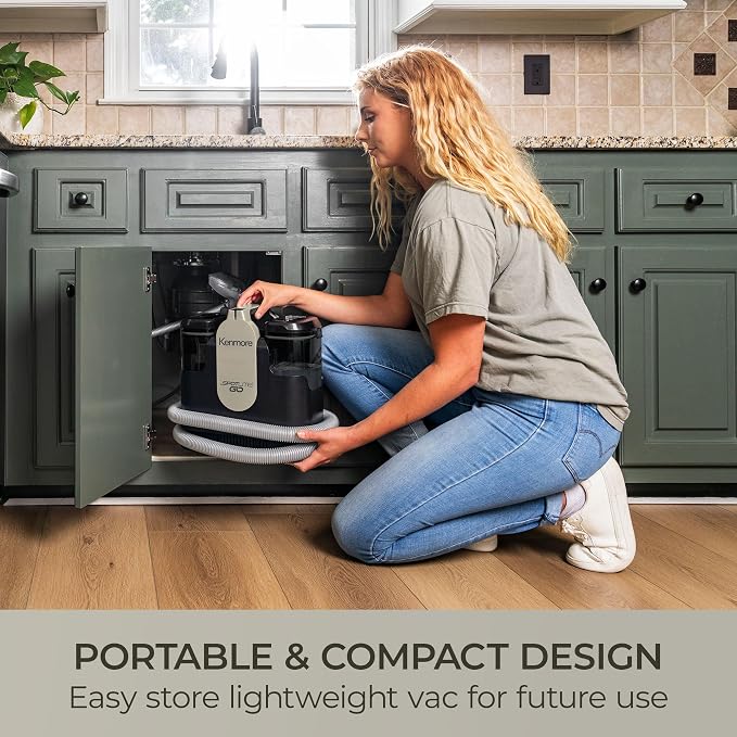 Kenmore SpotLite Go Pet Portable Carpet & Upholstery Spot Cleaner Machine | 16KPa Power Suction Lightweight Deep Cleaning for Pet Messes, Couch, Area Rugs and Car Seats