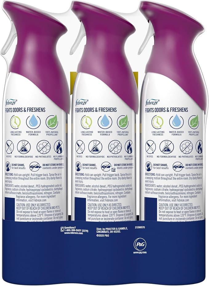 Febreze Air Mist, Air Freshener Spray, Odor Fighting Room Spray, Deodorizer for Home Bathroom Kitchen Office Apartment Dorm Room Classroom, Mountain Scent, 8.1oz (Pack of 3)