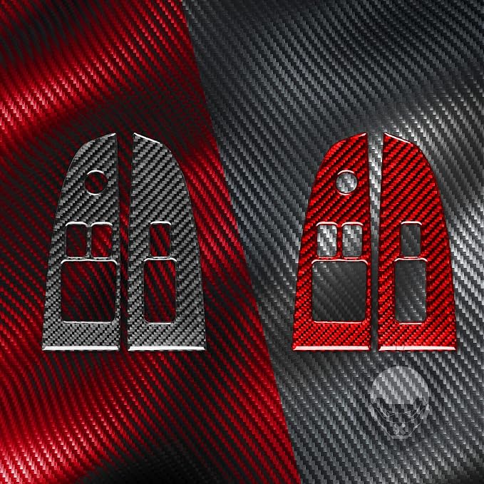 Real Carbon Fiber Trim for Infiniti Accessories | for G37 G25 Q60 Q40 X S Coupe 2008-2015 Window Lift Switch Panel Exterior Thick Overlay Decal - B