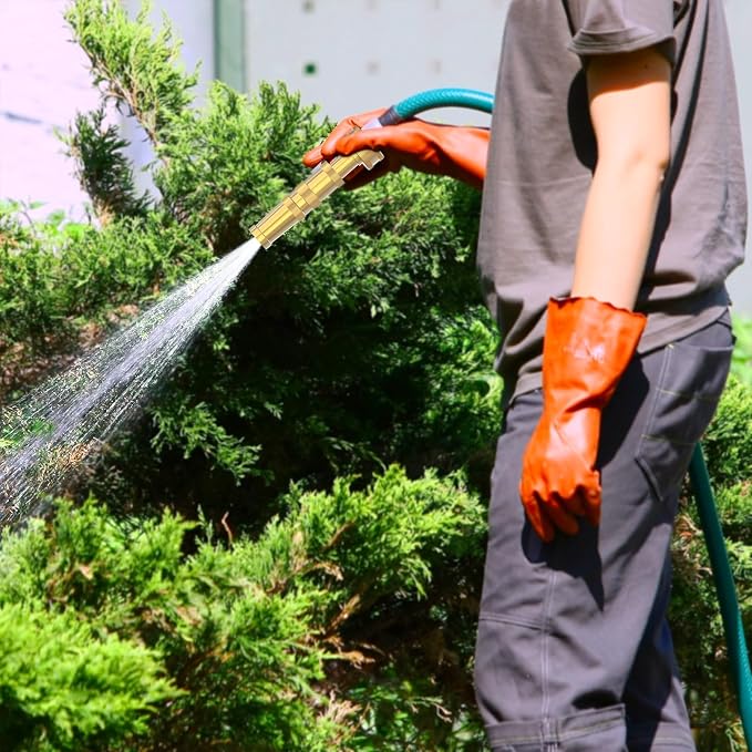 Twinkle Star Heavy-Duty Brass Adjustable Twist Hose Nozzle, 2 Pcs | 3/4” GHT Brass Garden Hose Nozzle, Adjustable Water Flow