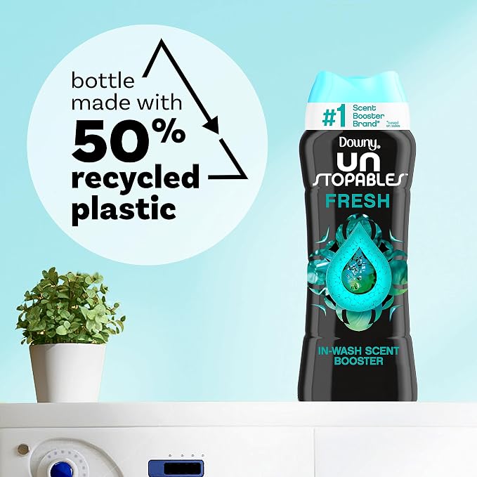 Downy Unstopables In-Wash Scent Booster Beads, Fresh Scent, 30.1 oz, Laundry Beads for Odor Protection, Black